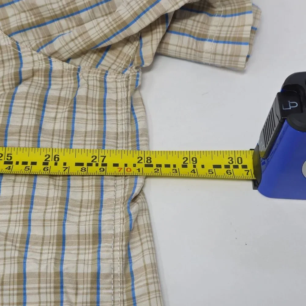 The North Face Seersucker Shirt Mens 2XL‎ Plaid Button-Up Hiking Lightweight TNF